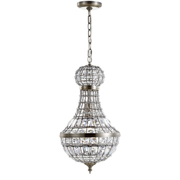 Regina Crystal/Metal Empire LED Pendant - JONATHAN Y